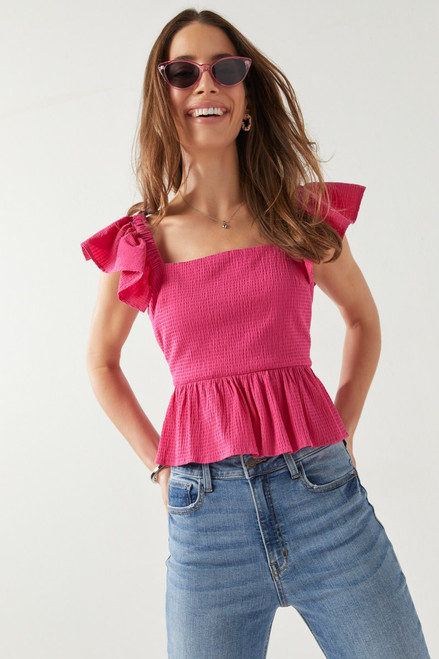 Bella Ruffle Sleeve Bow Back Blouse