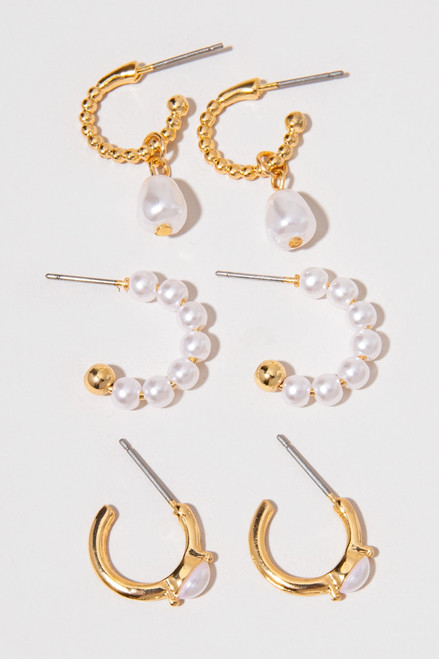 Floretta Pearl Charm Earrings Set