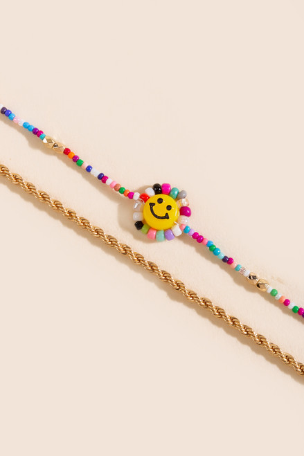 Annie Smiley Face Layered Necklace