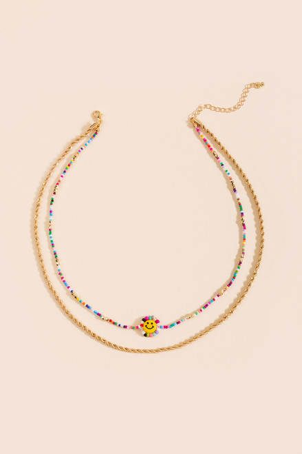 Annie Smiley Face Layered Necklace