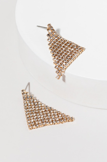 Trina Diamond Mesh Triangle Earrings