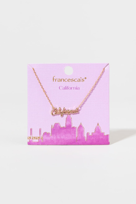California Pendant Carded Gold Necklace