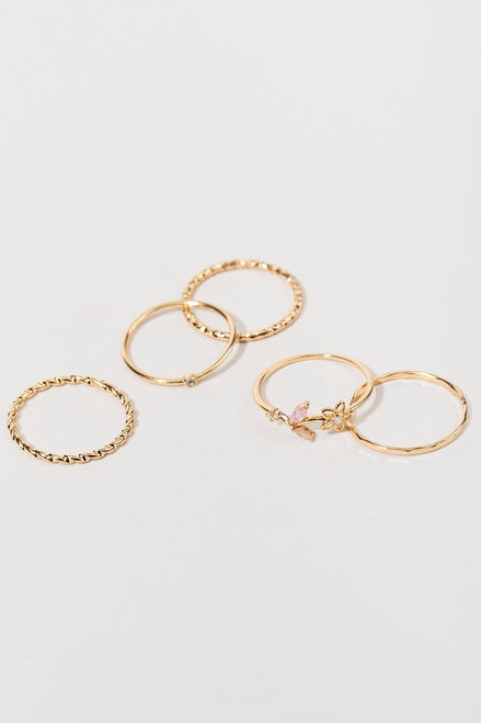 Adrienne Dainty Flower Rings Set