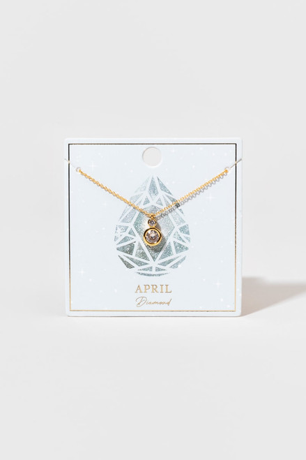 Serena Bezel Birthstone Pendant Boxed Necklace