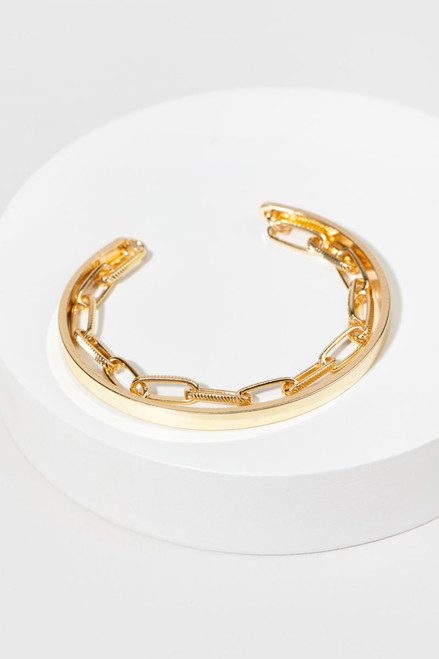 Ruth Golden Chain Cuff Bracelet