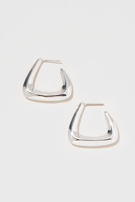 Grace Rounded Triangle Thick Hoop Earrings