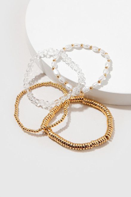 Julianne Glass Disc Bracelets Set