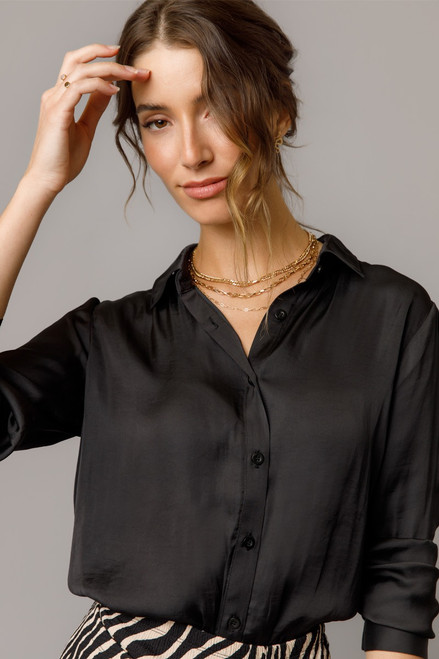 Darlene Satin Button Down Top