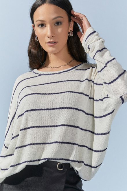 Bridget Striped Knitted Dolman Top