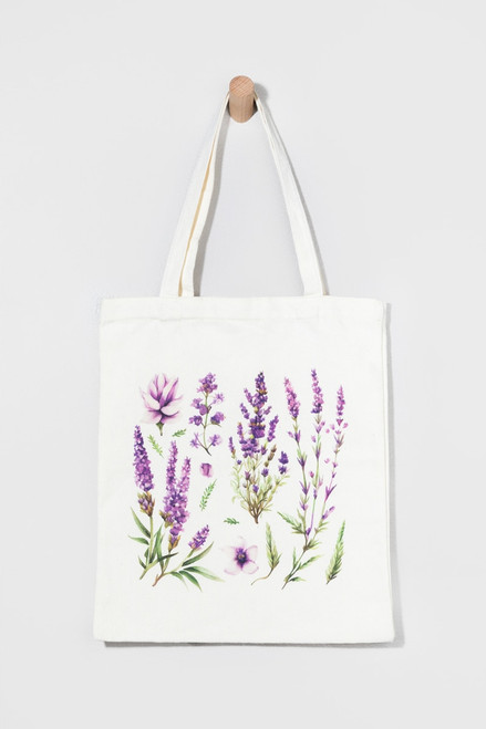 Blanca Lavender Print Canvas Tote Bag