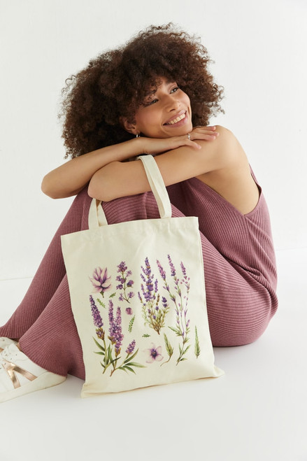 Blanca Lavender Print Canvas Tote Bag