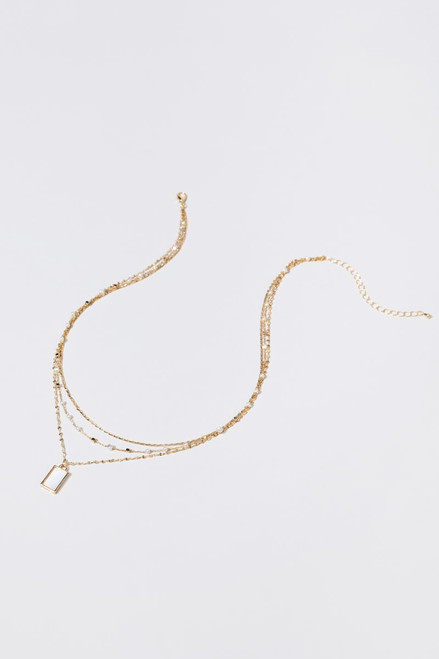 Sandi Pearl Rectangle Mop Pendant Necklace