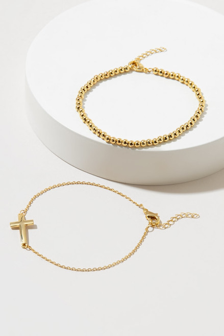 Dana Golden Cross And Ball Bracelet