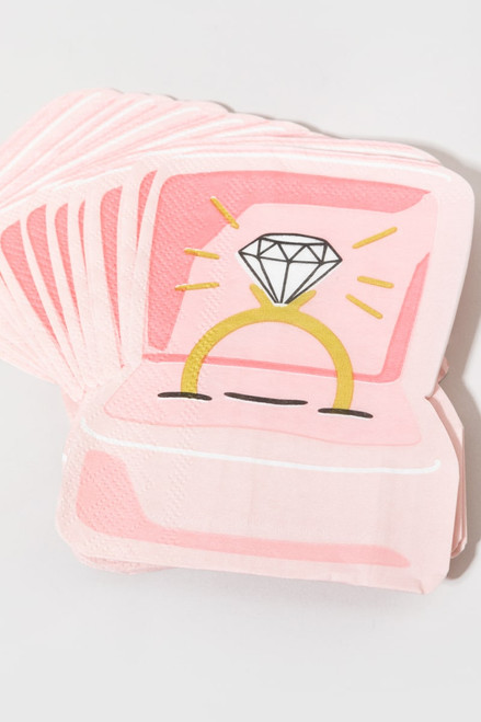 Diamond Engagement Ring Die Cut Napkins