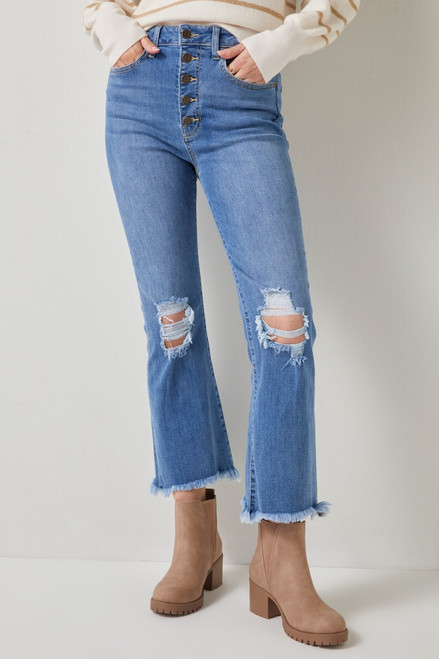 Lilly High Rise Distressed Crop Jeans