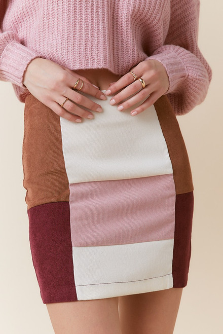 Gina Colorblock Mini Skirt