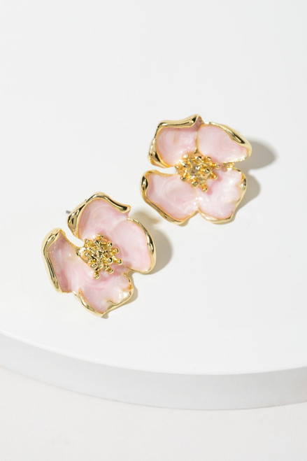 Tasha Enamel Paint Flower Stud Earrings