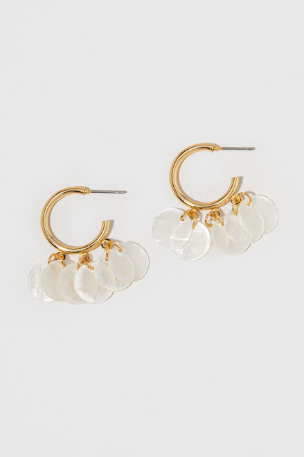 Tarina Shell Charms Hoop Earrings