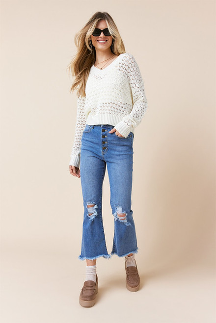 Charlotte V Neck Pullover Sweater