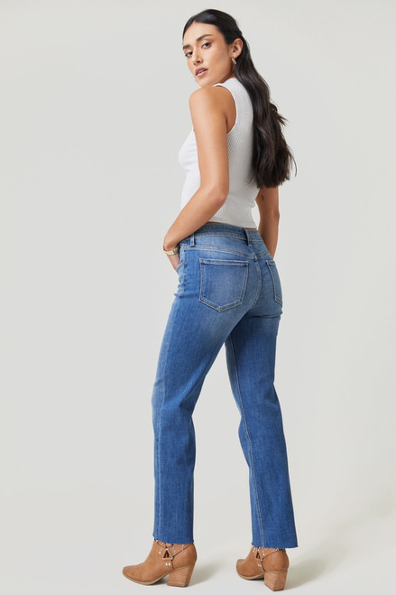 Lillian Mid Rise Straight Denim Jeans