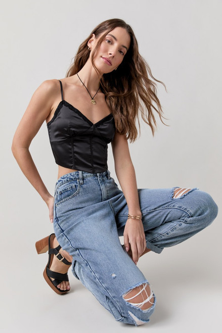 Whitney Cropped Corset Tank Top