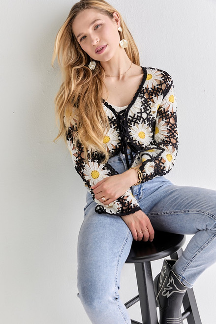 Lucy Daisy Crochet Pullover