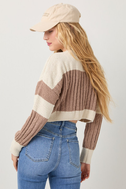 Carolyn Mix Stitch Colorblock Pullover