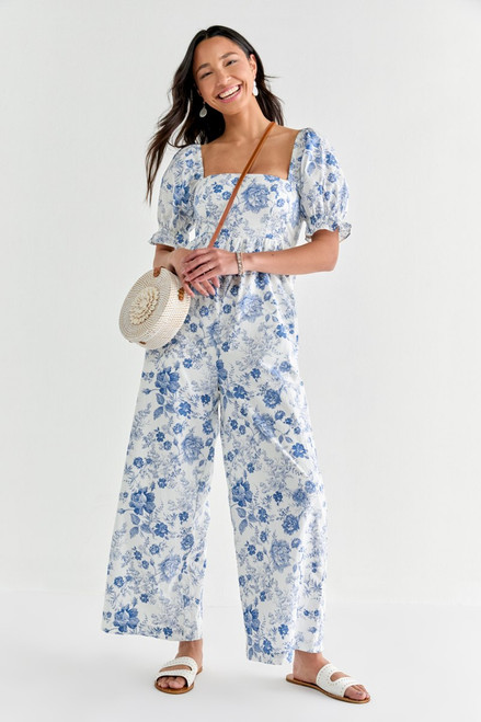 Stacia Postcard Print Jumpsuit