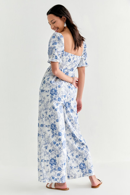 Stacia Postcard Print Jumpsuit