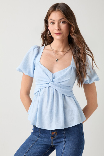 Franny Criss Cross Textured Blouse