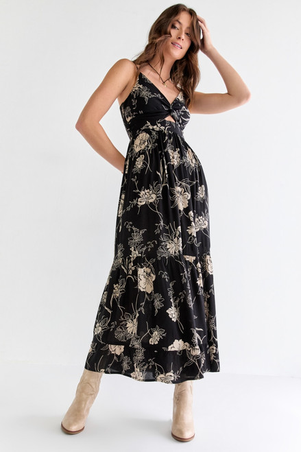 Lora Front Twist Maxi Dress