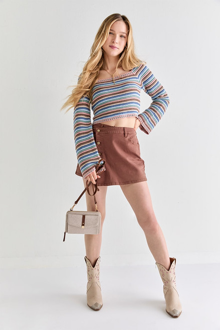 Reanna Side Button Overlap Skort