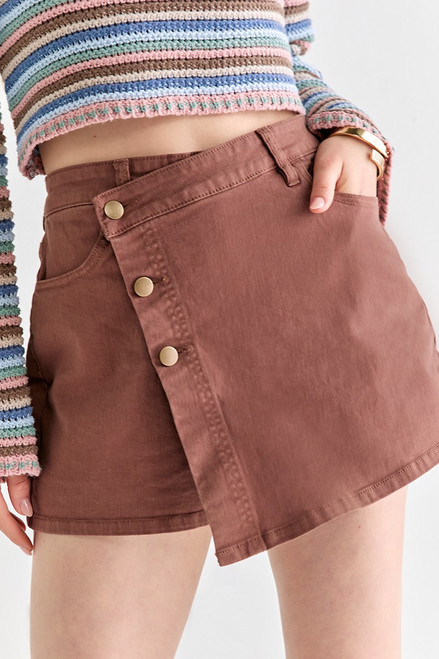Reanna Side Button Overlap Skirt
