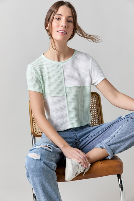 Roxanne Colorblock Short Sleeve Top