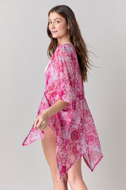 Alana Pink Tie Dye Mesh Cover Up