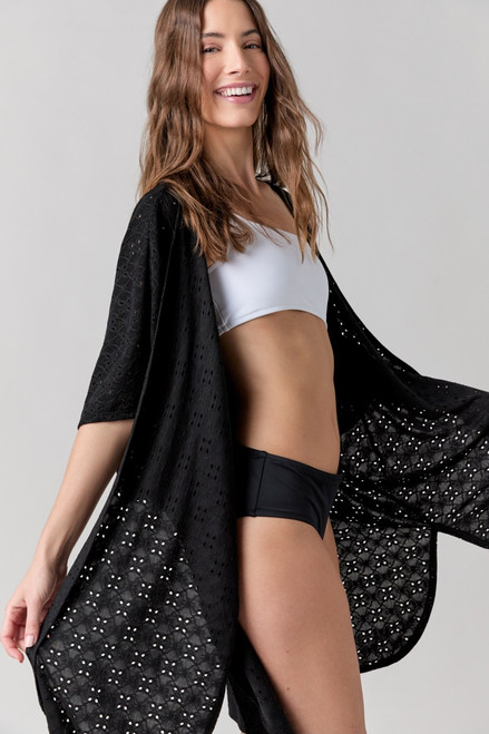 Yvette Curved Hem Solid Cover Up