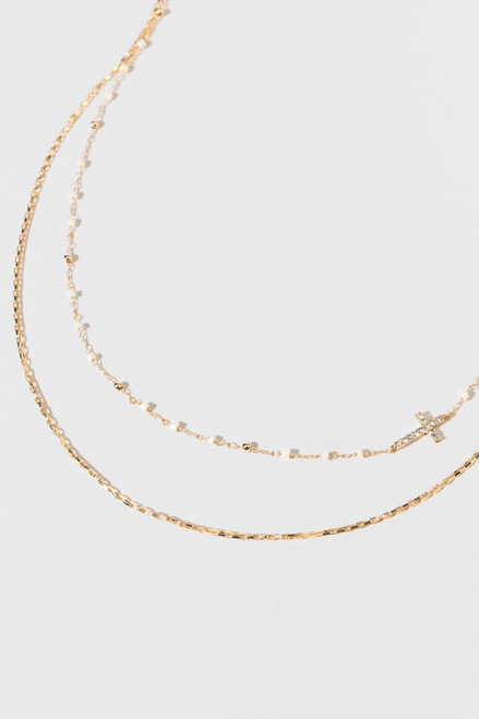 Irene Delicate Cross Gold Necklace