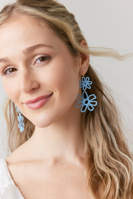 Lynda Raffia Wrap Floral Drop Earrings