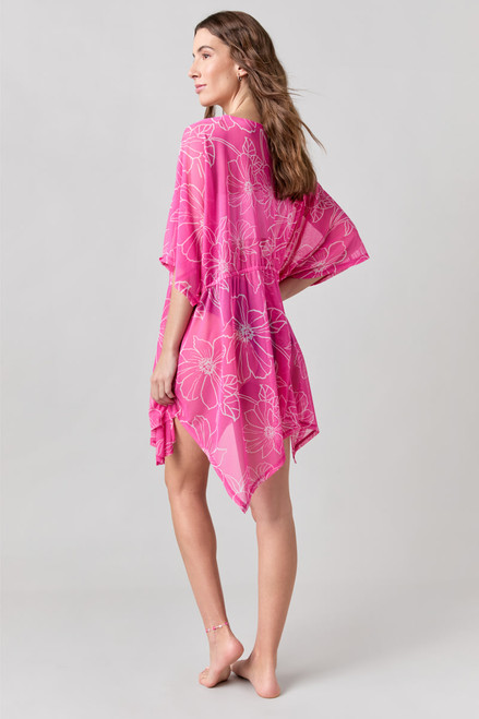 Phoebe Floral Tie Waist Mesh Cover Up