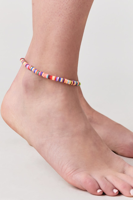 Sandi Bright Rubber Bead Anklet