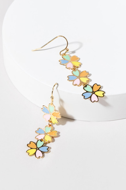 Natalie Enamel Flower Drop Earrings