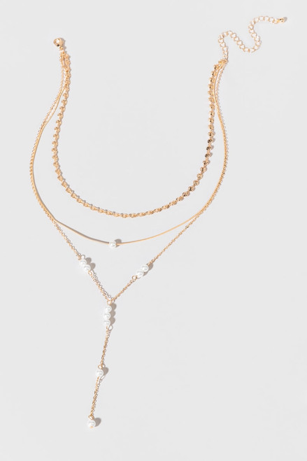 Emily Pearl And Gold Layering Necklace