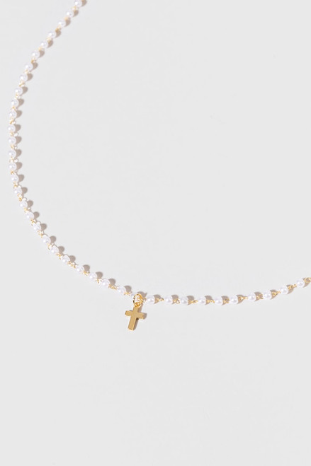 Rosary Cross Charm Necklace