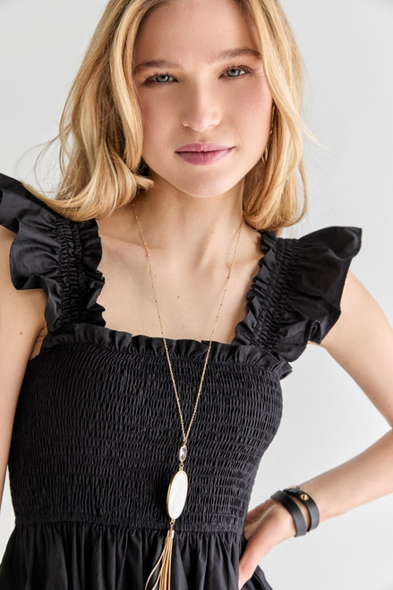 Flora Ruffle Strap Smock Top Mini Dress