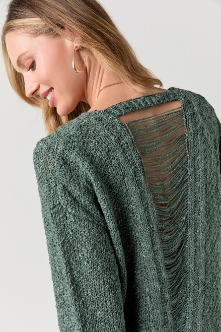 Davena Slub Destructed Back Pullover