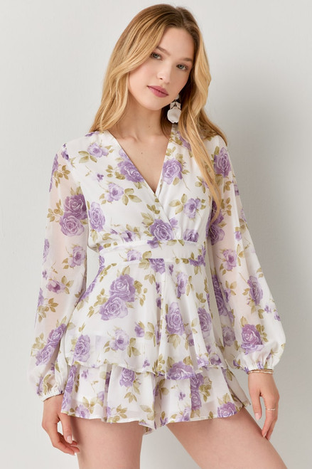 Vanessa Tiered Bottom Floral Romper