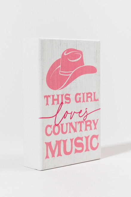 This Girl Loves Country Music Box Sign