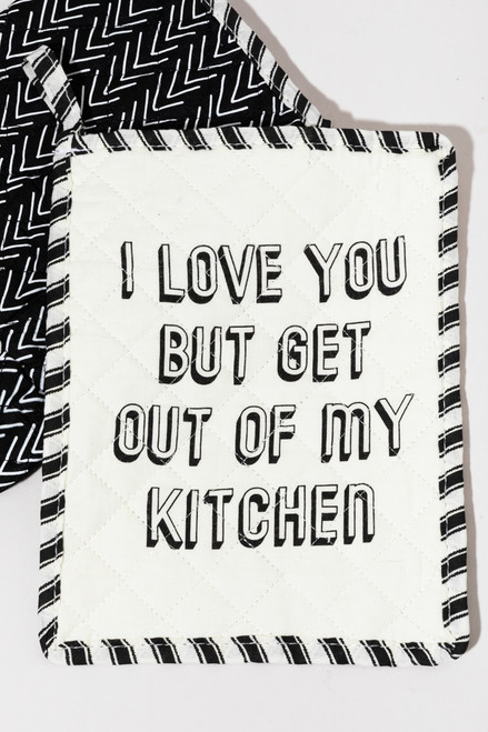 Get Out Pot Holder And Oven Mitt