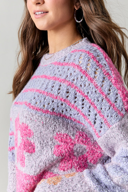 Debi Mixed Pattern Pullover