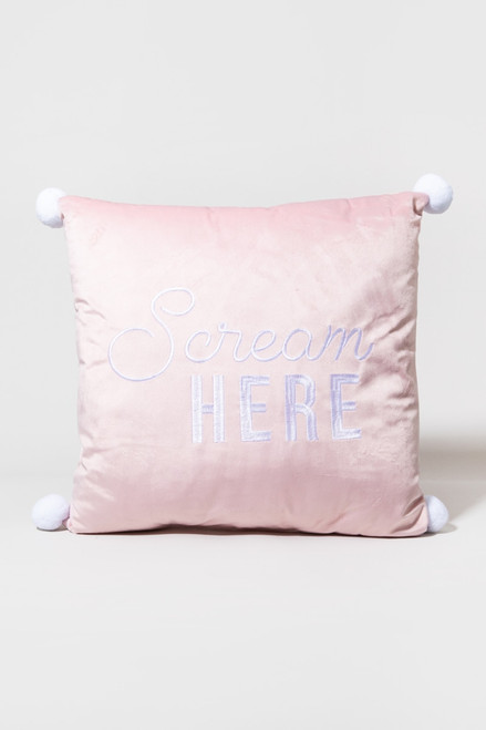 Scream Here Velvet Pillow